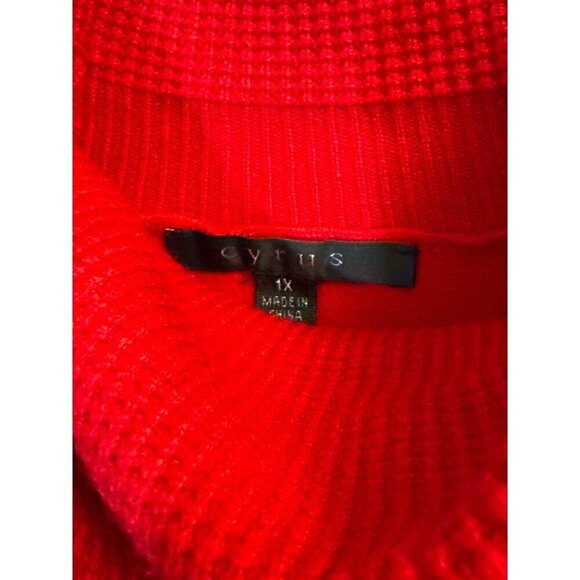 Cyrus Womens Red Cowl Neck Sweater Size 1X - Picture 2 of 3